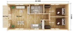 STATIC CARAVAN SQUARE LOG